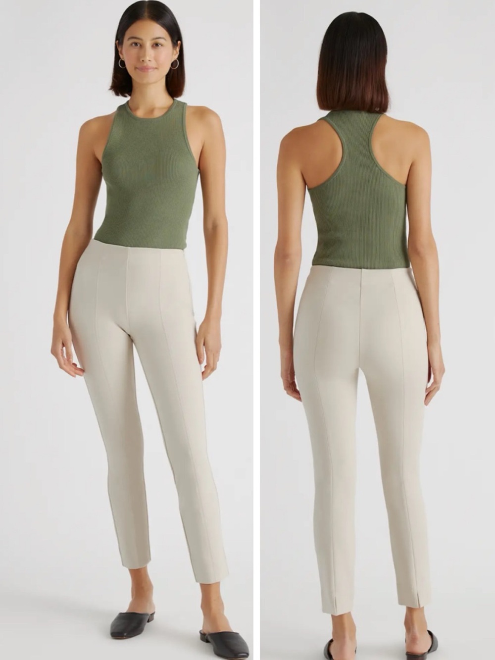 Quince Ultra-Stretch Ponte Pintuck Ankle Pants New